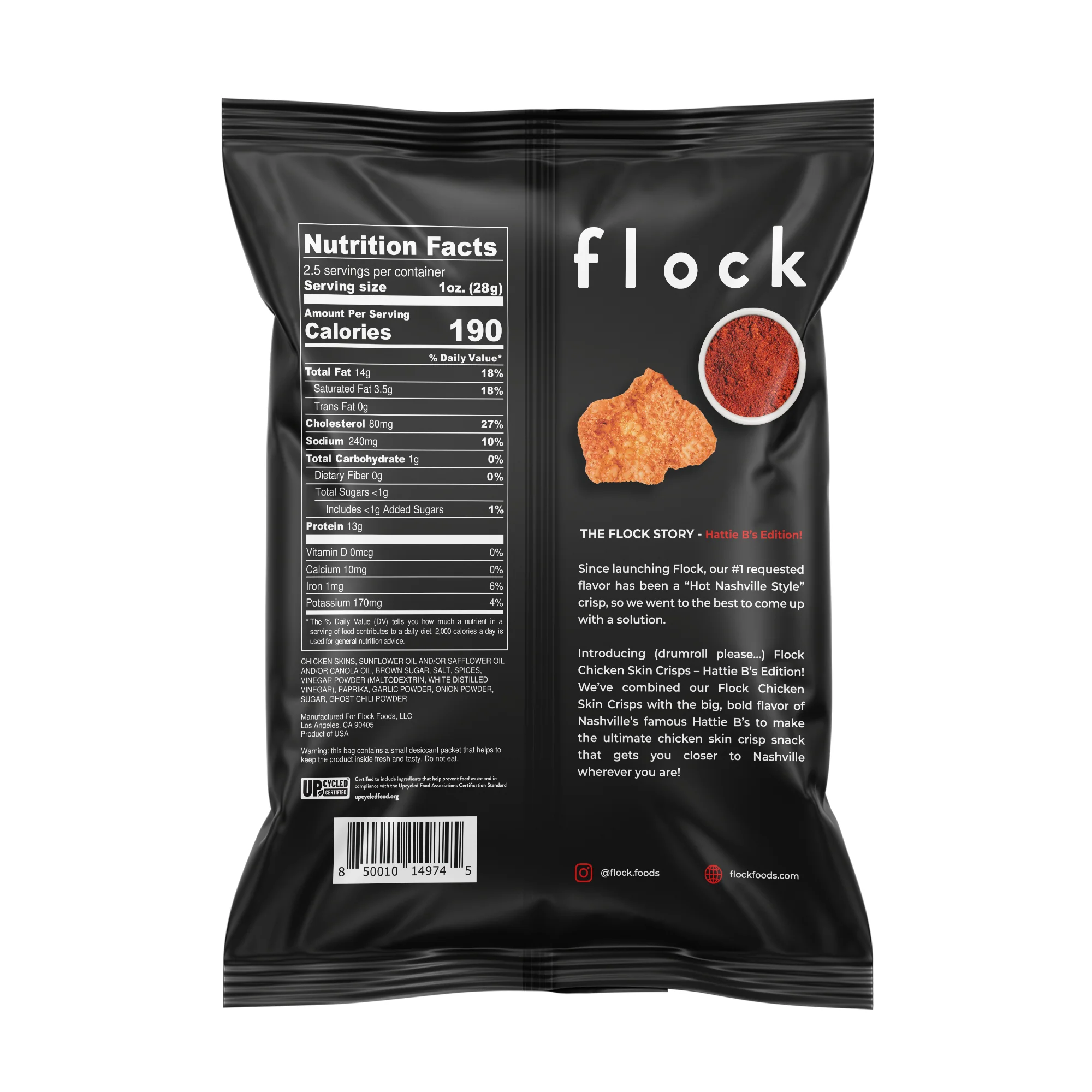 Hattie B's Flock Chicken Skin Crisps (2.5 OZ Bags) - Image 6