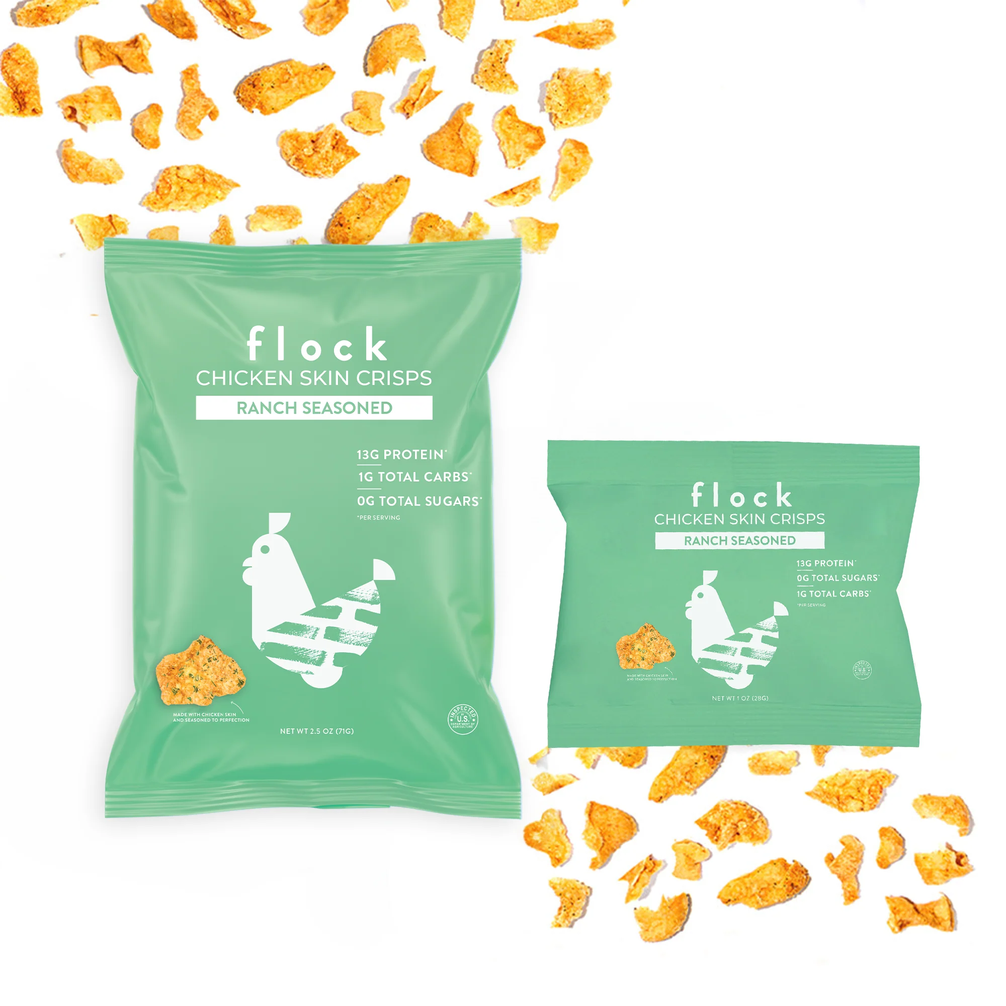 Ranch XL Flock Chicken Skin Crisps (2.5 OZ Bags) - Image 3