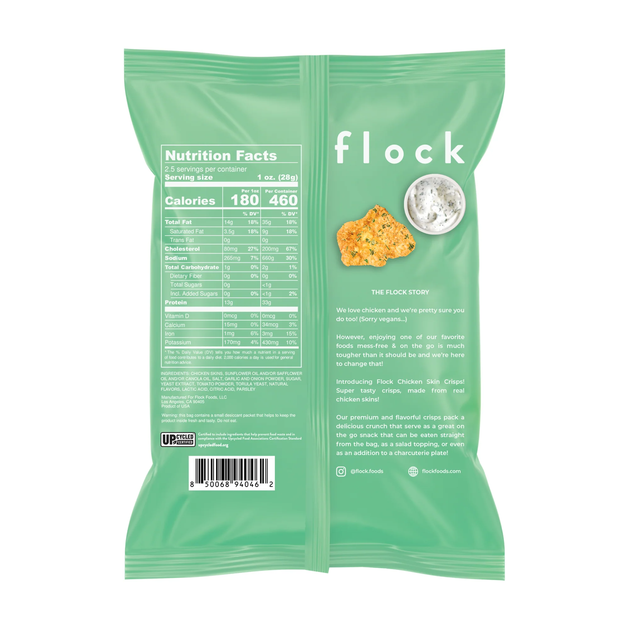 Ranch XL Flock Chicken Skin Crisps (2.5 OZ Bags) - Image 6