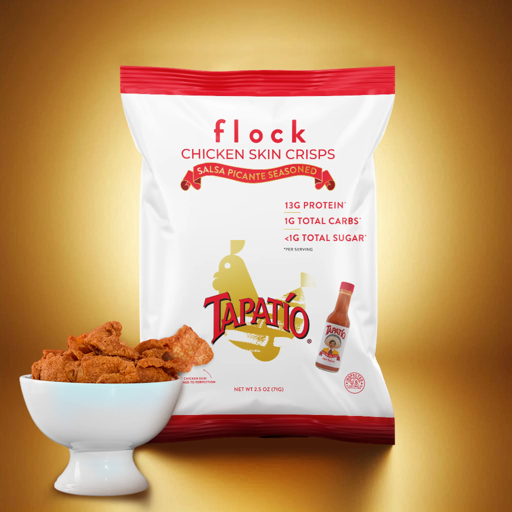 Tapatio XL Flock Chicken Skin Crisps (2.5 OZ Bags) - Image 3